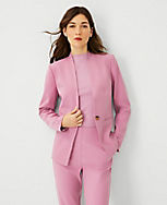 The Petite One Button Blazer in Bi-Stretch carousel Product Image 4