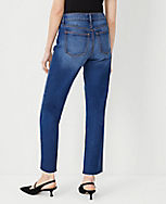 Petite Fresh Cut Mid Rise Straight Jeans in Dark Wash carousel Product Image 2