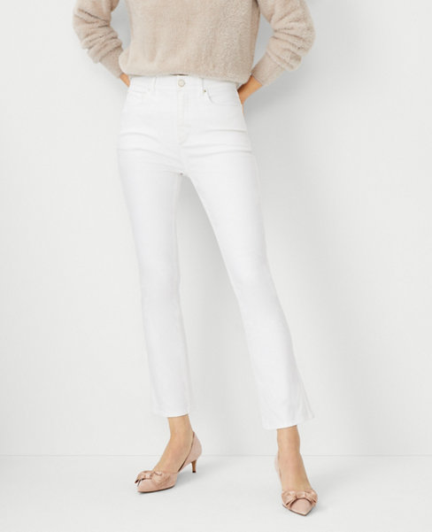 Petite High Rise Boot Crop Jeans in White