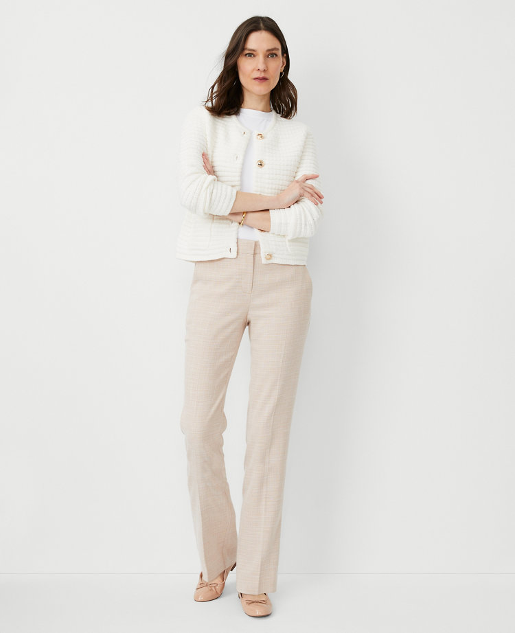 Ann Taylor The Tall Sophia Straight Pant Textured Crosshatch