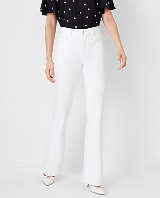 Ann Taylor Petite Mid Rise Boot Jeans White