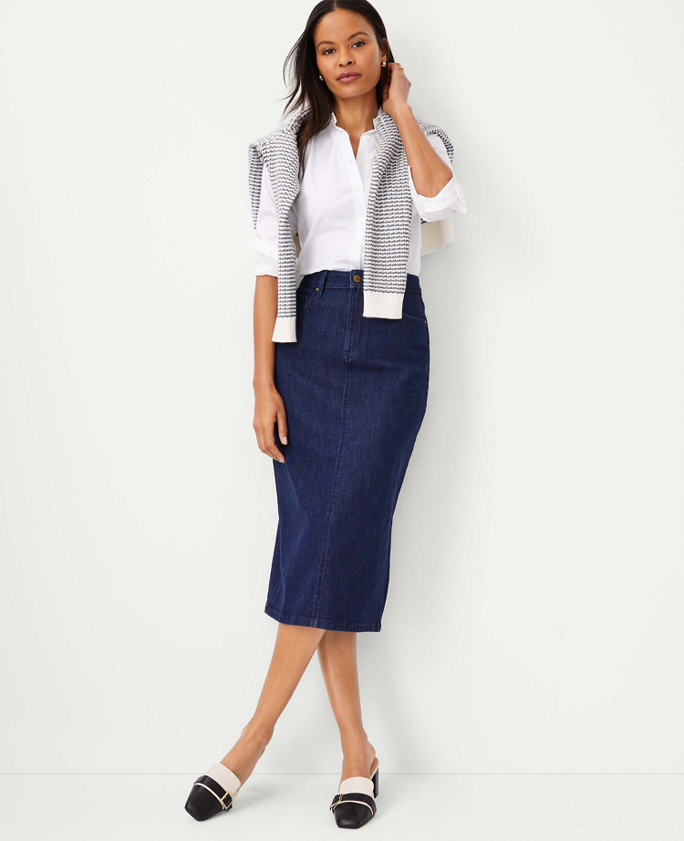 Denim pencil 2025 skirt petite