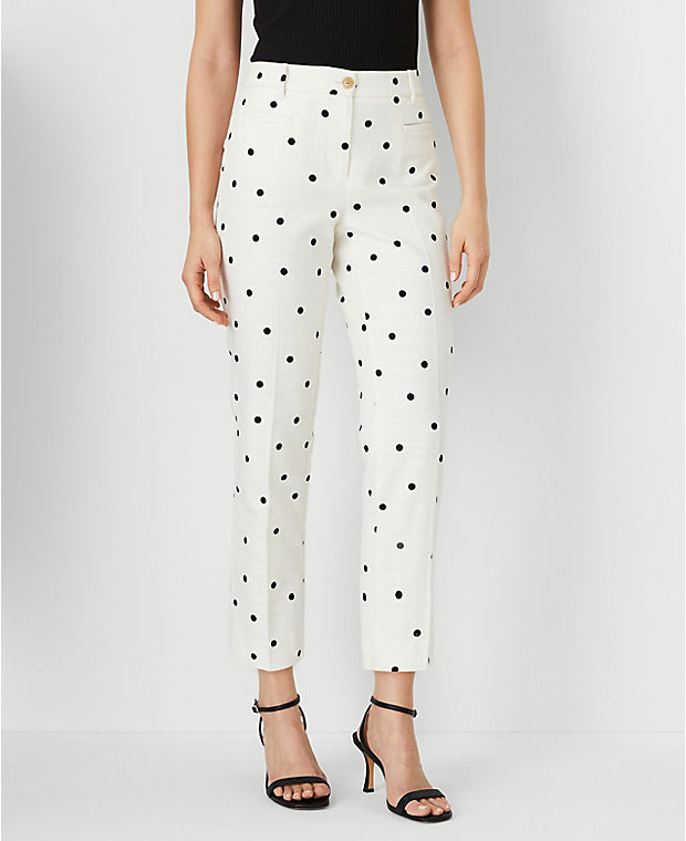 The Tall Cotton Crop Pant in Textured Dot