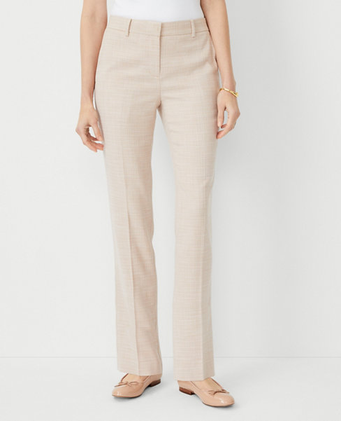 Ann Taylor The Petite Sophia Straight Pant in Textured Crosshatch - Curvy Fit