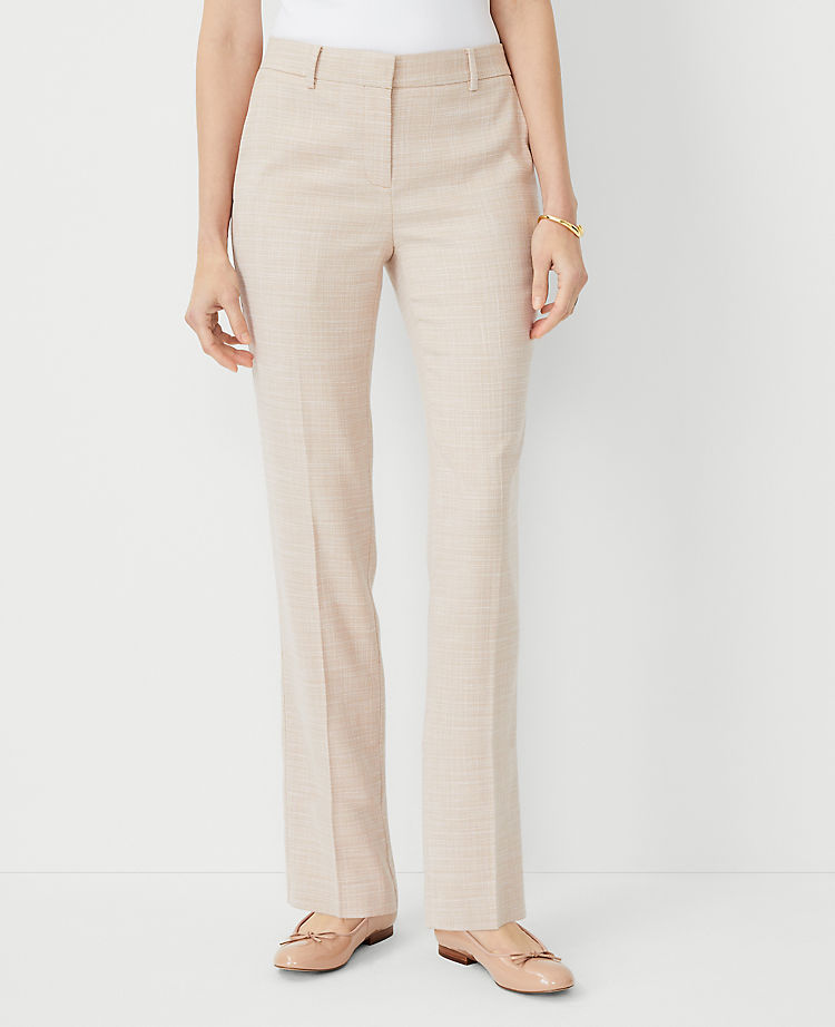 The Petite Sophia Straight Pant in Textured Crosshatch - Curvy Fit
