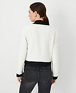 The Petite Blocked Cropped Double Breasted Blazer in Tweed carousel Product Image 3