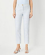 The Petite Cotton Crop Pant in Geo Texture - Curvy Fit carousel Product Image 1