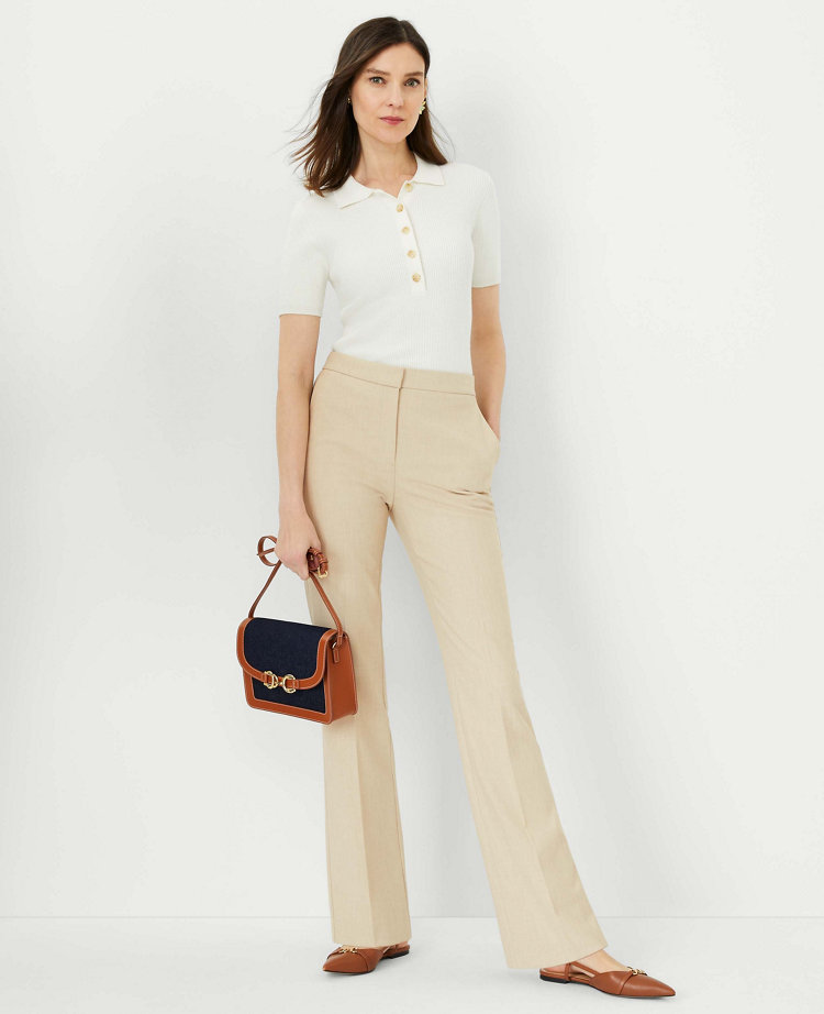 Ann Taylor The Petite High Rise Skinny Trouser Pant Bi-Stretch Toasted Oat Women's