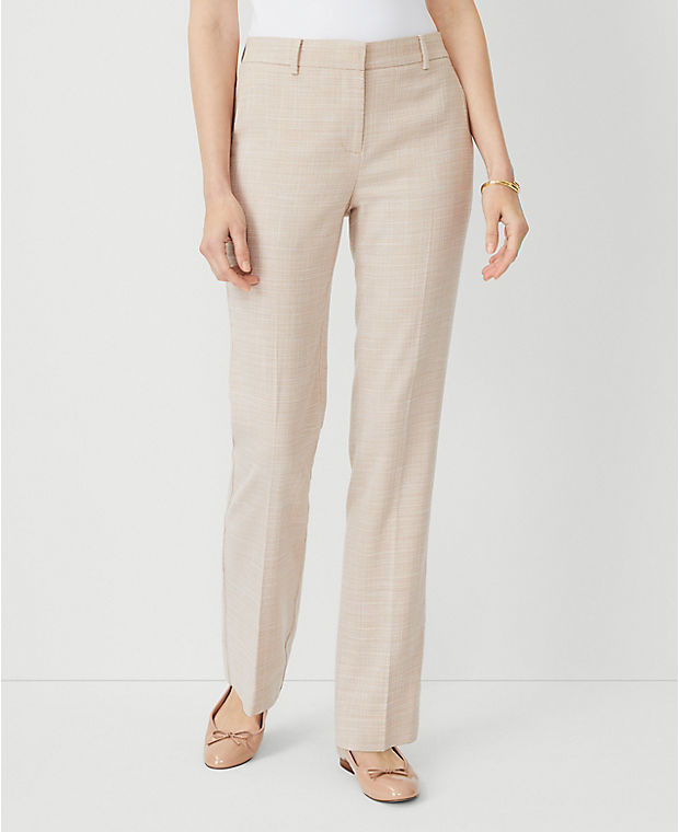 The Petite Sophia Straight Pant in Textured Crosshatch