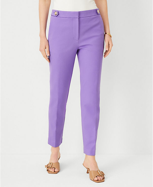 The Button Tab High Rise Eva Ankle Pant - Curvy Fit