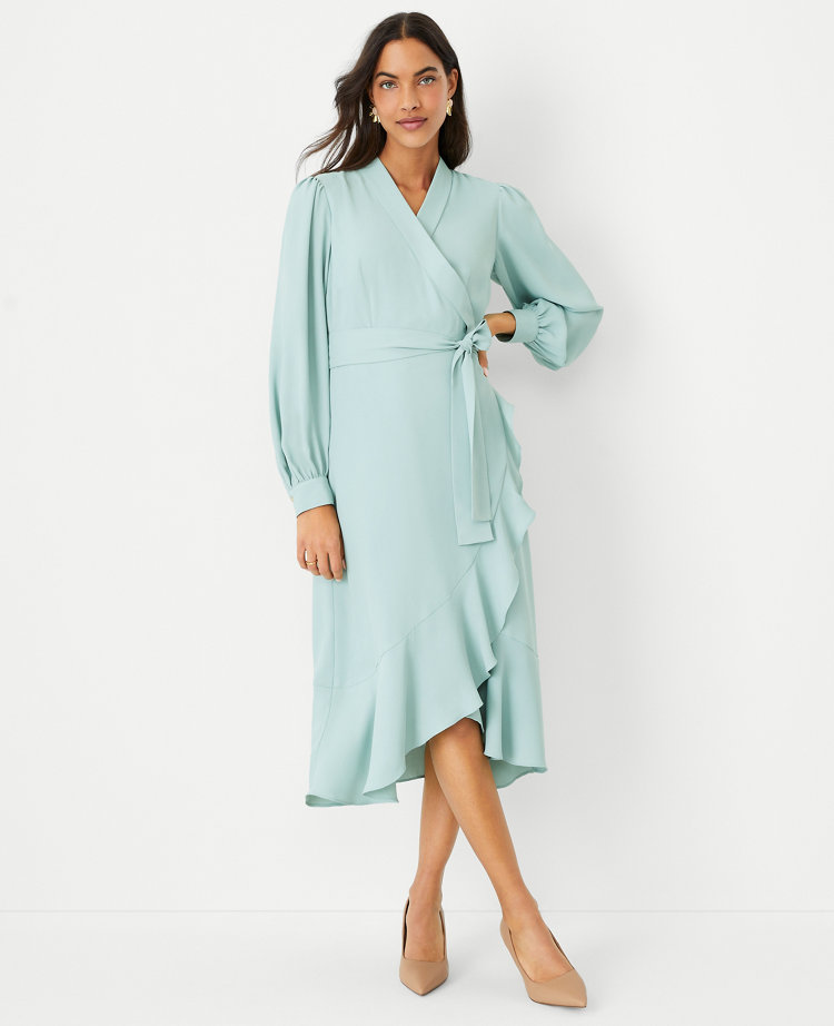 Ann Taylor Petite Flounce Wrap Dress