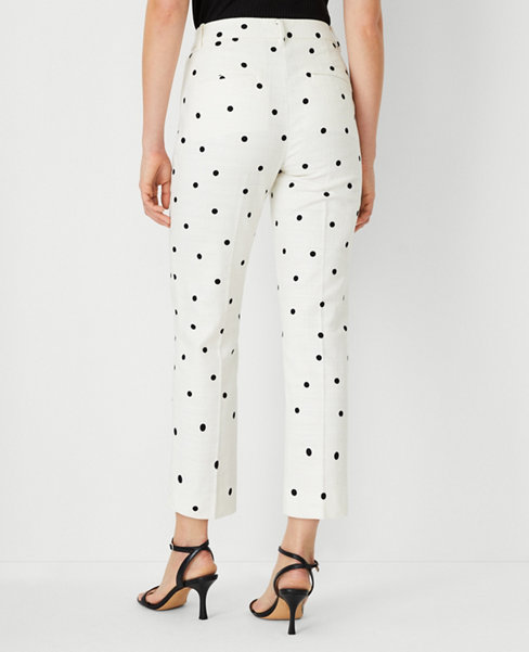 The Cotton Crop Pant in Textured Dot - Curvy Fit