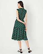 Floral Tile Ruffle Belted Flare Dress carousel Product Image 3