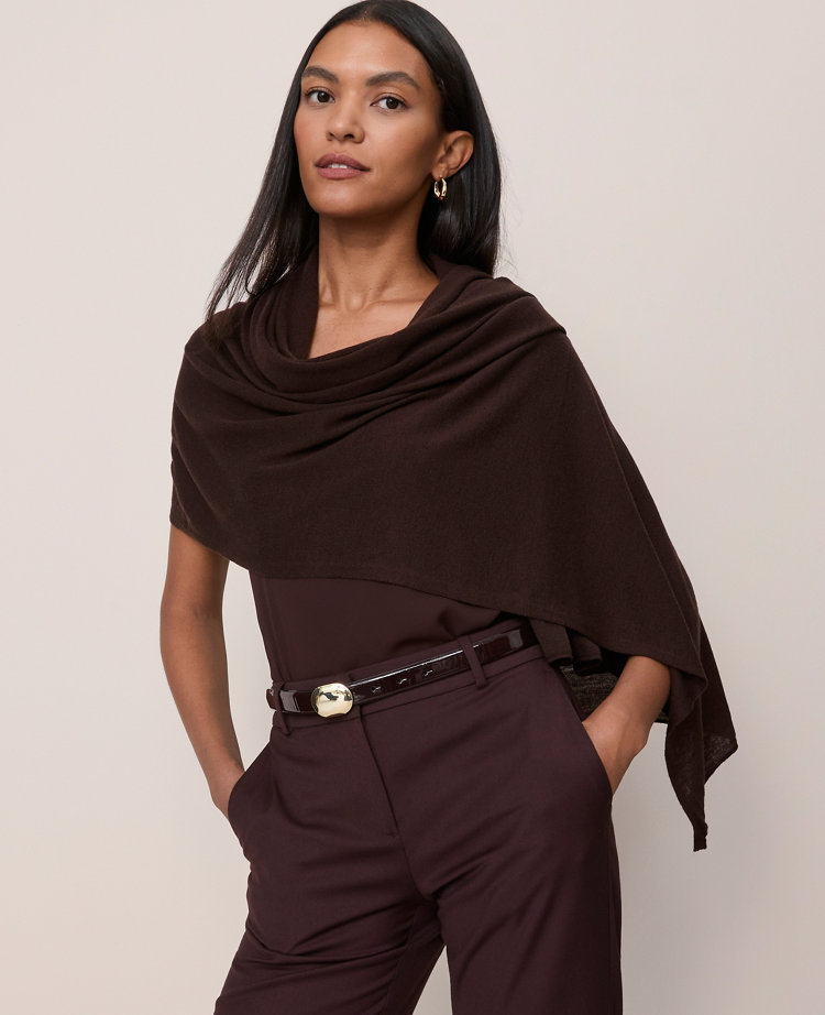 Ann Taylor Oversized Wrap Scarf In Brown