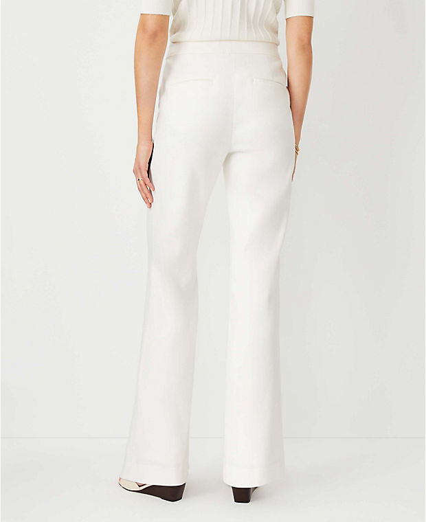The Patch Pocket Wide Leg Boot Pant in Dobby Linen Blend
