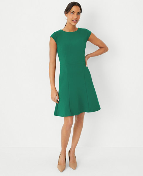 Petite Pique Belted Flare Dress
