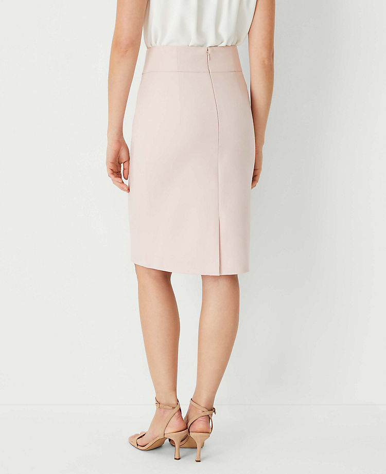 The High Waist Seamed Pencil Skirt in Stretch Cotton