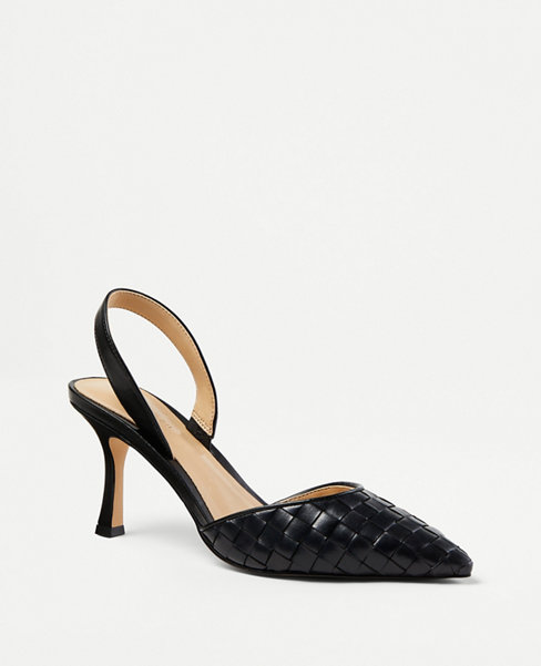 Ann Taylor Kerry Woven Leather Pumps