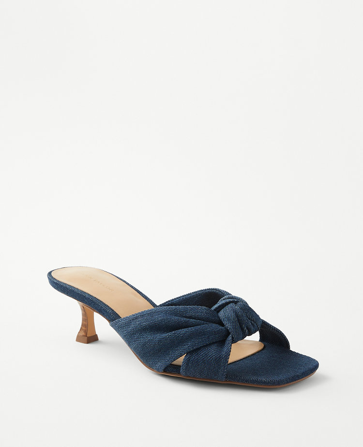 Ann Taylor Knotted Denim Sandals