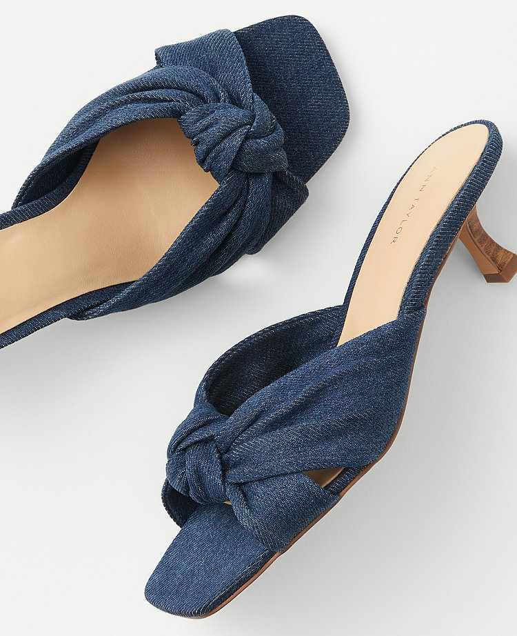 Knotted Denim Sandals