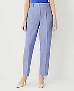 The Petite High Rise Pleated Taper Pant in Cross Weave carousel Product Image 2