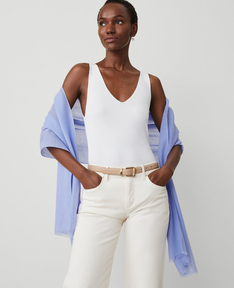 Studio Collection Wool Cashmere Lightweight Wrap Scarf - Bluebell Frost