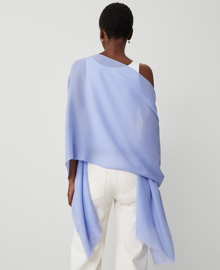 Studio Collection Wool Cashmere Lightweight Wrap Scarf - Bluebell Frost