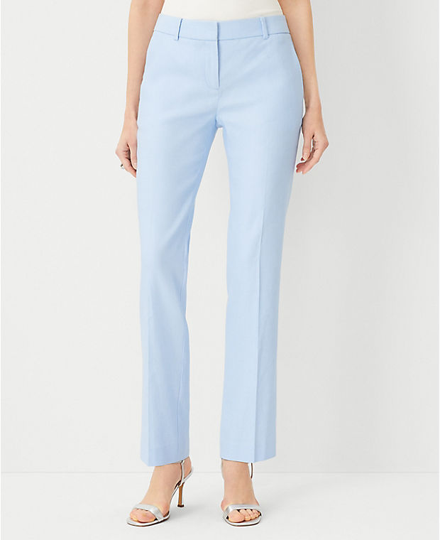 The Petite Mid Rise Straight Pant in Linen Twill - Curvy Fit