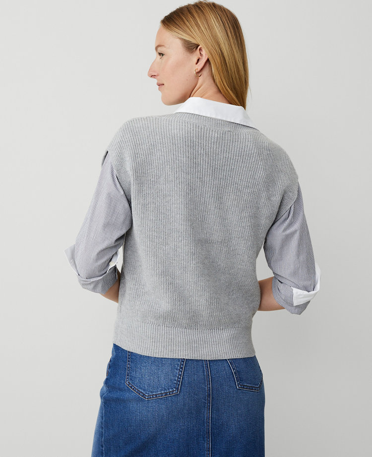 Ribbed V-Neck Sweater Vest