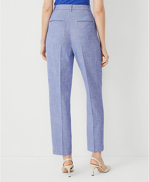 The High Rise Pleated Taper Pant in Cross Weave - Curvy Fit