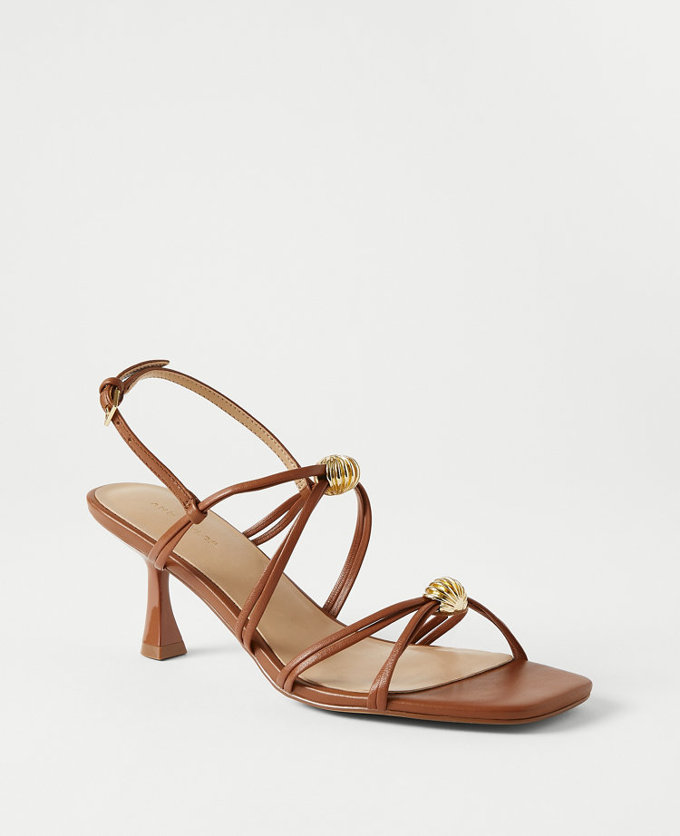 Ann Taylor Ornamental Strappy Leather Sandals Women's