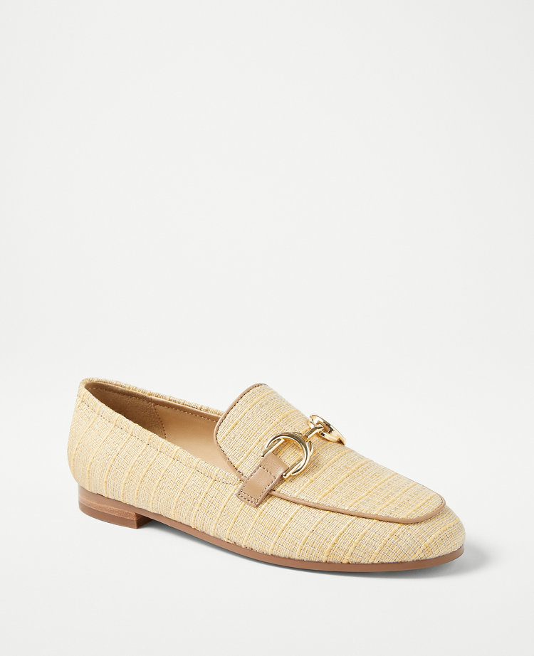 Chain Bit Straw Loafers