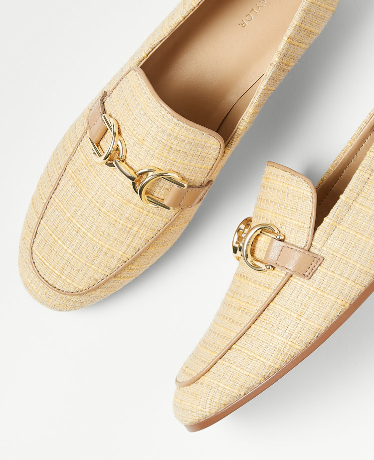 Chain Bit Straw Loafers