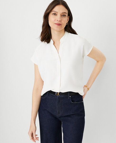 Buy Women White Solid Short Sleeves Shirt Online - 231849
