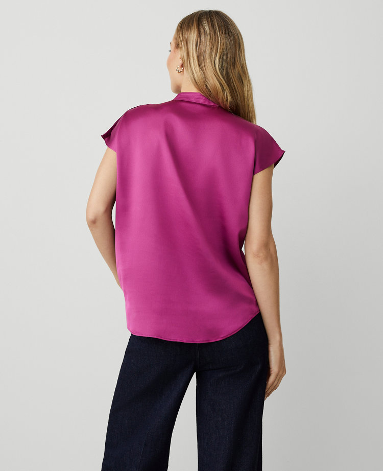 Trapunto Shoulder Button Top
