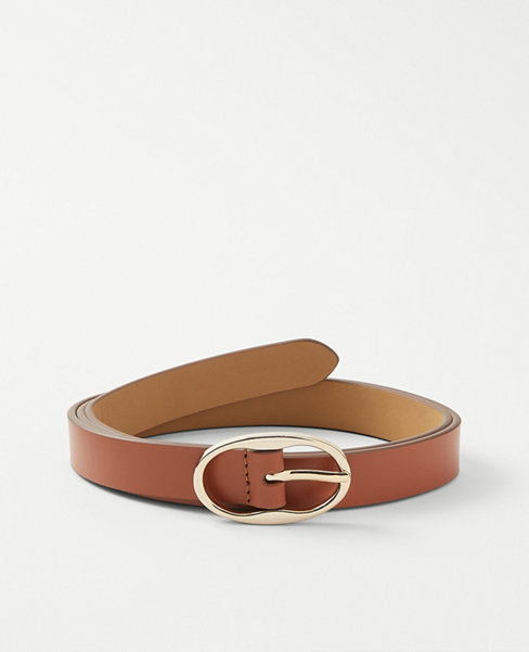 Ann Taylor Oval Buckle Leather Belt