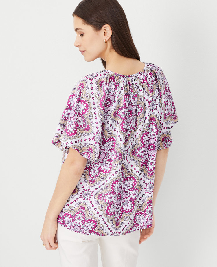 Tile Flounce Sleeve Popover