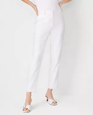 The Petite High Rise Ankle Pant in Herringbone Linen Blend carousel Product Image 2
