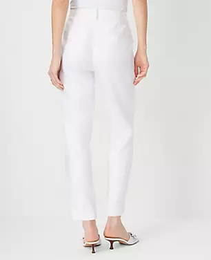 The Petite High Rise Ankle Pant in Herringbone Linen Blend carousel Product Image 3