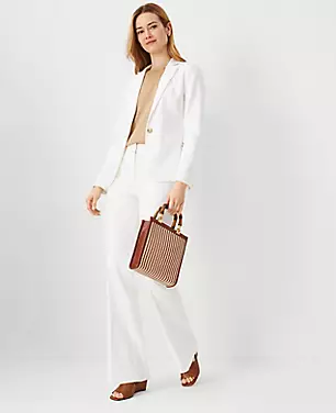 The Petite High Rise Trouser Pant in Linen Blend carousel Product Image 1