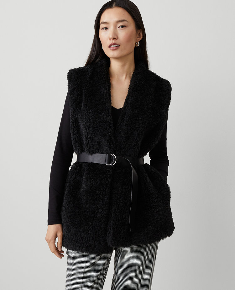 Faux Fur Belted Vest