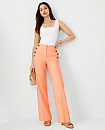 The Petite Straight Sailor Pant in Linen Blend carousel Product Image 1