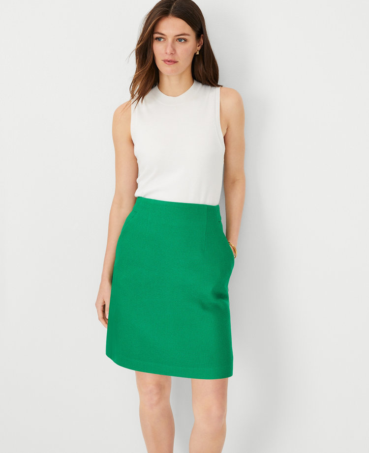 Pique Pocket A-Line Skirt