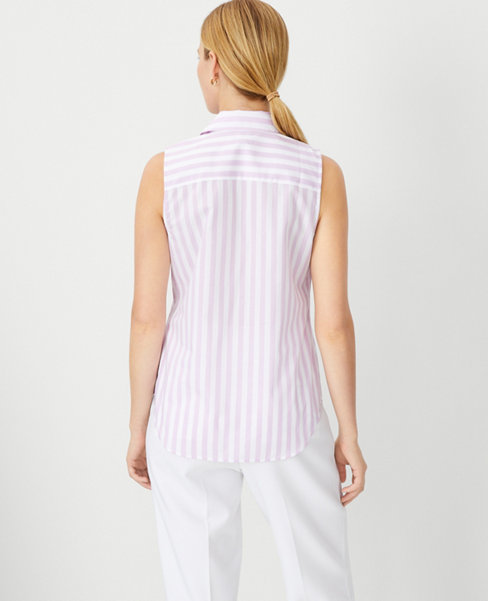 Striped Cotton Sleeveless Essential Shirt