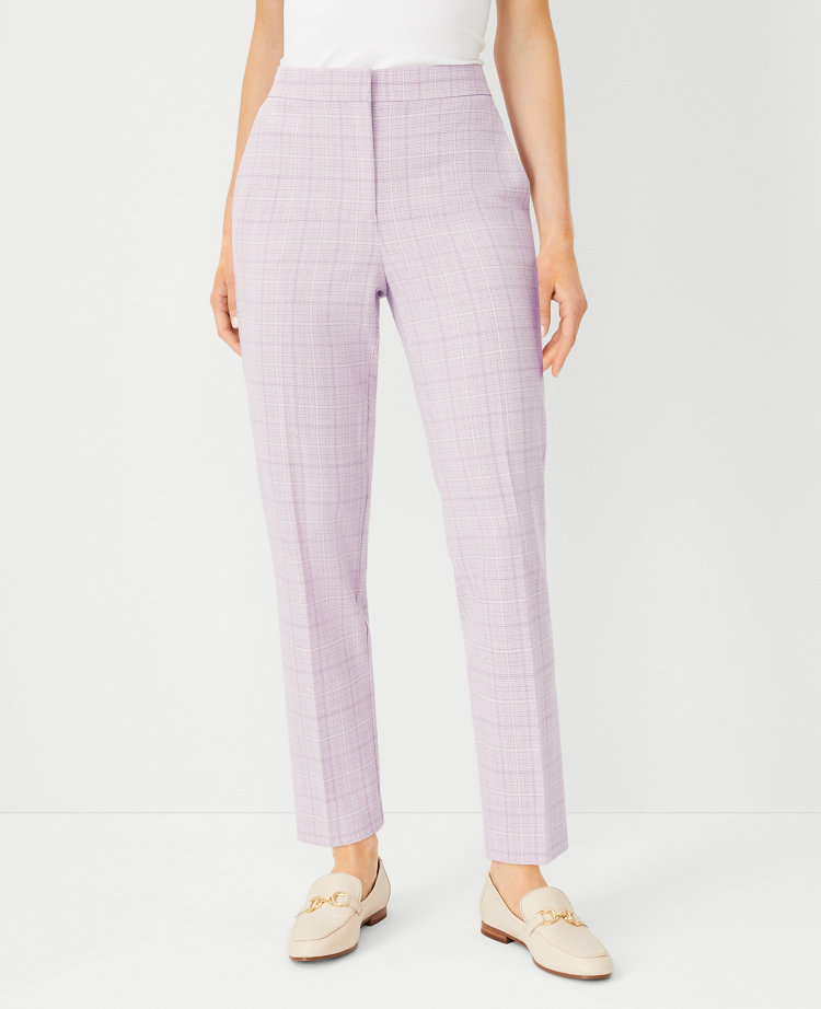 The High Rise Ankle Pant in Plaid - Curvy Fit