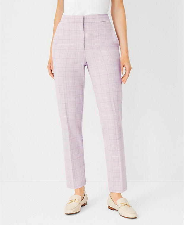 The High Rise Ankle Pant in Plaid - Curvy Fit