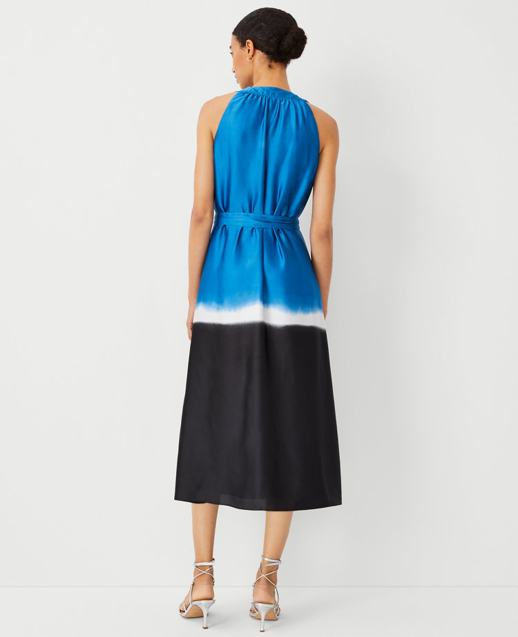 Shop Ann Taylor Striped Midi Halter Pocket Dress In Santorini