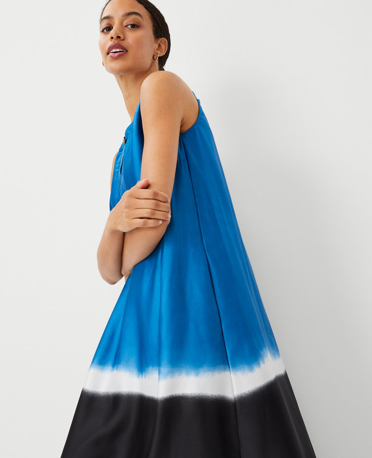 Shop Ann Taylor Striped Midi Halter Pocket Dress In Santorini