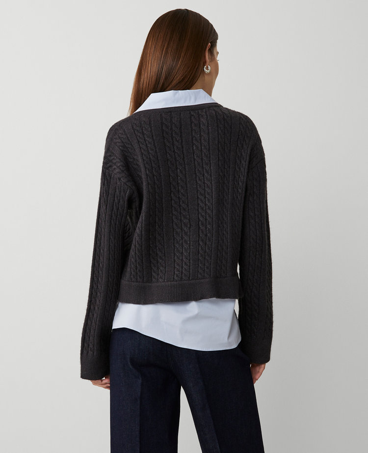 Collared Mixed Media Sweater