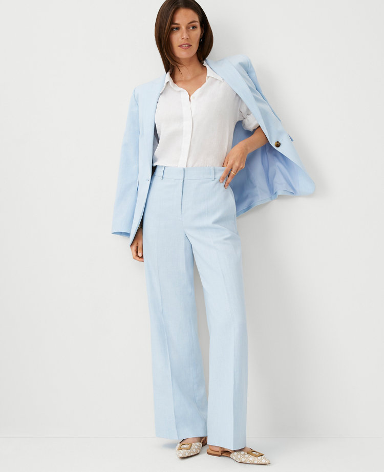 Ann Taylor The Wide-Leg Pant Bluestone Melange Women's